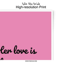 Love Answer Photographic Prints, Pink Wall Art, Inspirational Quote Prints, Modern Home Decor, Gift for Her, Positive Vibes Print - Tawshia