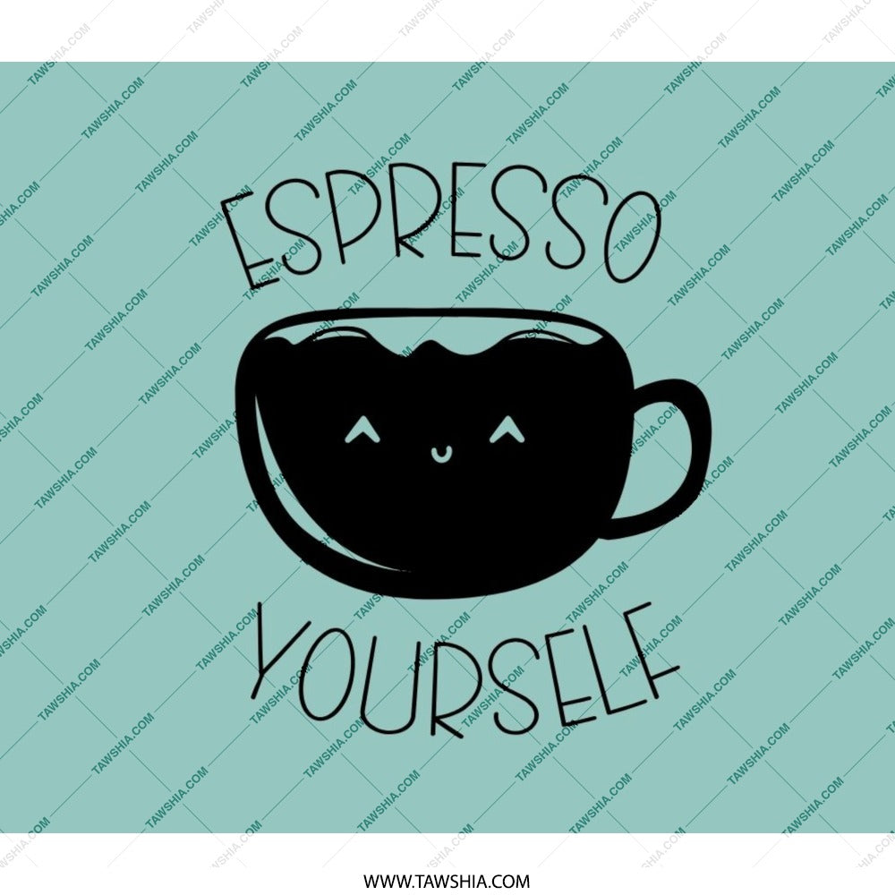 Espresso Yourself Backpack, Cute Coffee Design, Kawaii Drink Backpack, Trendy School Bag, Unique Gift for Coffee Lovers - Tawshia
