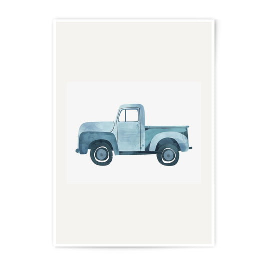 Vintage Truck Photographic Print, Farmhouse Decor, Blue Truck Art, Rustic Wall Art, Truck Lover Gift, Classic Car Print, Kids Room Decor - Tawshia