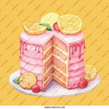 Lemon Cake Pinback Button, Cute Food Button, Dessert Lover, Baker Gift, Watercolor Art, Yummy Cake, Sweet Treat Button, Party Favor - Tawshia