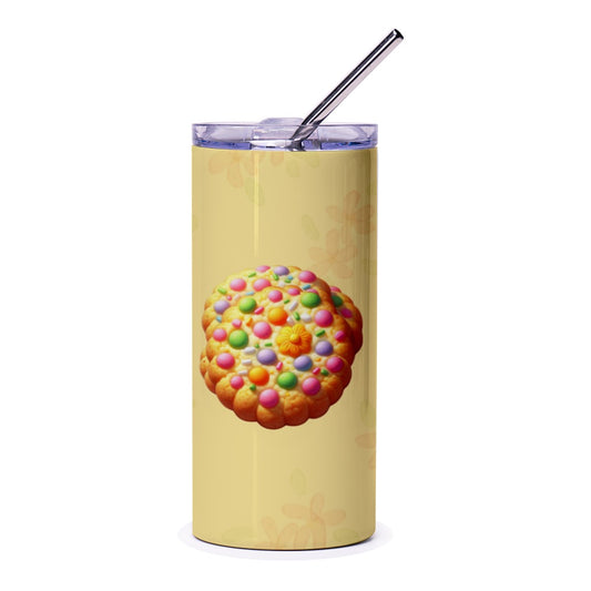 Cookie Tumbler, Colorful Cookie Design, Food Tumbler, Sweet Treat Tumbler, Gift for Baker, Cup with Lid, Cute Tumbler, Gift for Her - Tawshia