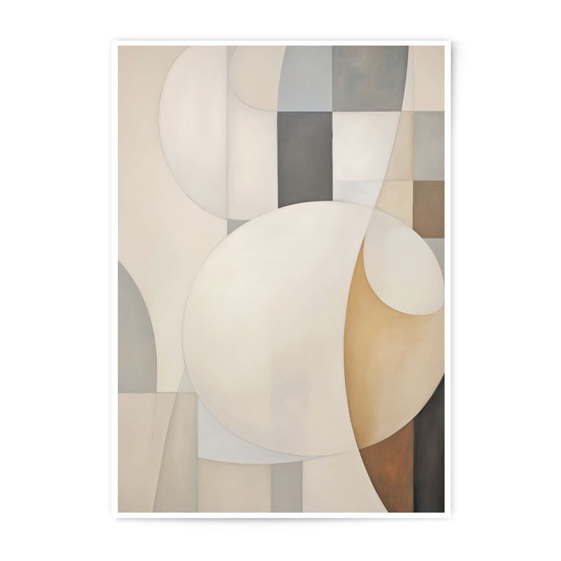 Abstract Circles Photographic Print, Modern Geometric Wall Art, Neutral Tone Decor, Contemporary Art Print, Home Decor - Tawshia