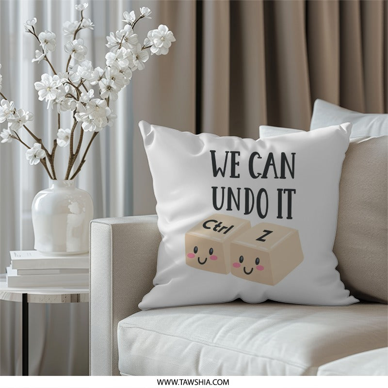 Ctrl Z Pillow, We Can Undo It Pillow, Programmer Pillow, Cute Keyboard Keys Pillow, Computer Geek Gift, Funny Pillow - Tawshia