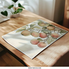 Apple Branch Photographic Print, Watercolor Apples Art, Fruit Tree Illustration, Kitchen Decor, Farmhouse Print, Still Life Print - Tawshia