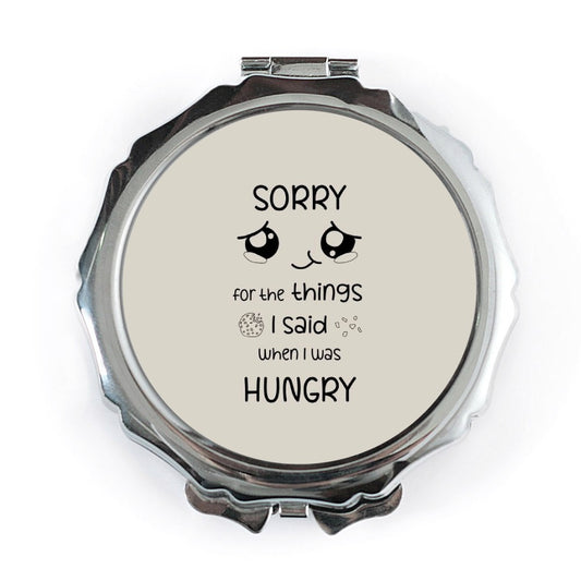 Sorry Hungry Pocket Mirror, Funny Food Apology Gift, Compact Mirror for Handbag, Cute Pocket Mirrors, Travel Mirror - Tawshia