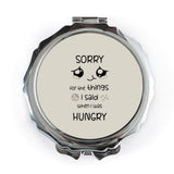 Sorry Hungry Pocket Mirror, Funny Food Apology Gift, Compact Mirror for Handbag, Cute Pocket Mirrors, Travel Mirror - Tawshia