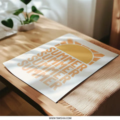 Summer Sun Photographic Print, Retro Summer Art, Minimalist Wall Decor, Summer Vibes Print, Vacation Theme Print, Summer Poster - Tawshia