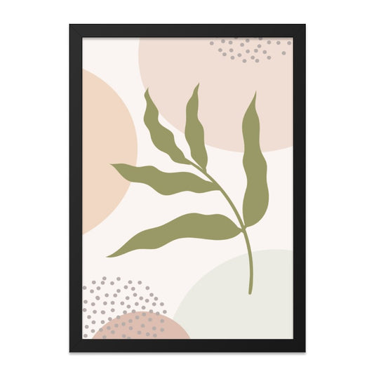Abstract Botanical Wall Art, Minimalist Leaf Print, Modern Art Poster, Nature Inspired Decor, Boho Home Art, Framed Wall Art - Tawshia