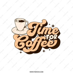 Time for Coffee Pillow, Retro Coffee Lover Decor, Cute Coffee Cup, Coffee Addict Gift, Home Decor Pillow - Tawshia