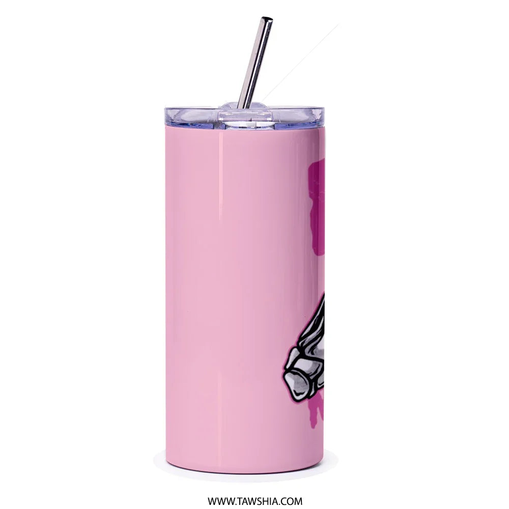 Pink Tumbler with Artistic Design Drinkware Product