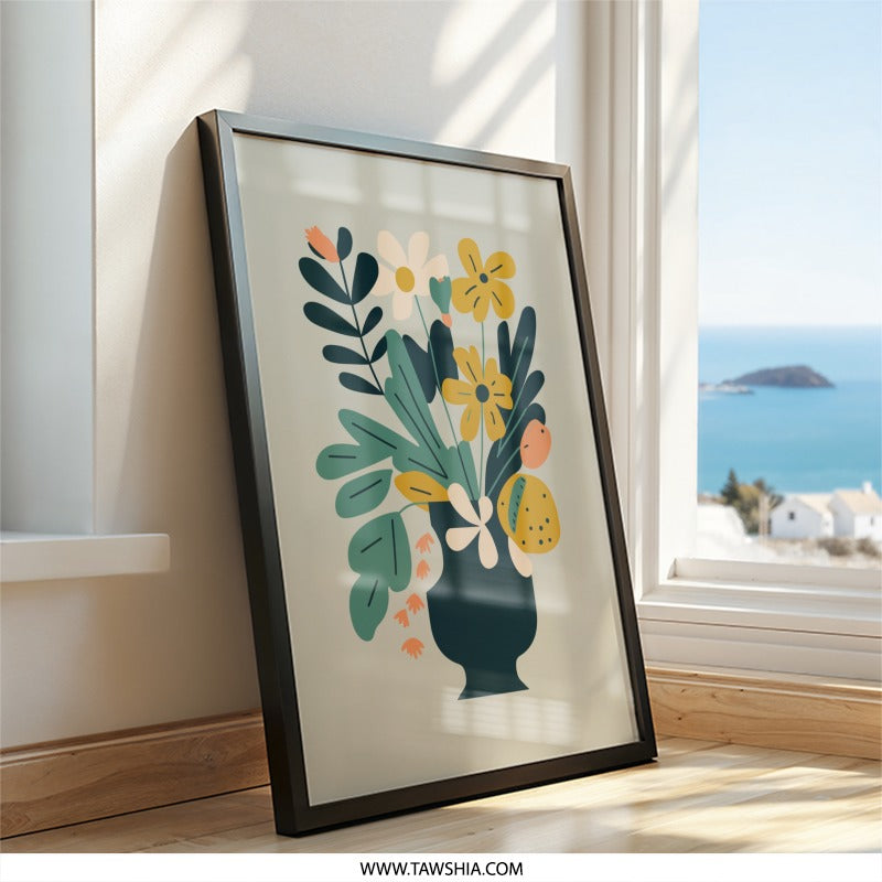 Floral Wall Art, Flower Bouquet Print, Abstract Flower Art, Modern Floral Art Print, Botanical Wall Decor, Housewarming Gift - Tawshia