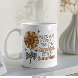 Sunflower Mug, Sunshine Quote, Floral Mug, Butterfly Mug, Positive Mug, Gift for Her, Motivational Mug, Inspirational Coffee Cup - Tawshia