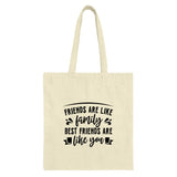 Friends Like Family Tote Bag, Best Friend Gift, Friendship Bag, Appreciation Gift, Everyday Tote, Unique Gift, Shopping Bag, Book Bag - Tawshia