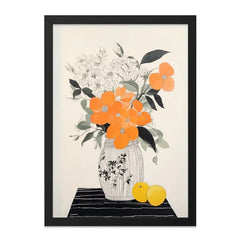 Orange Blossom Wall Art, Floral Print, Botanical Art, Still Life Painting, Home Decor, Flower Vase, Modern Art Print - Tawshia