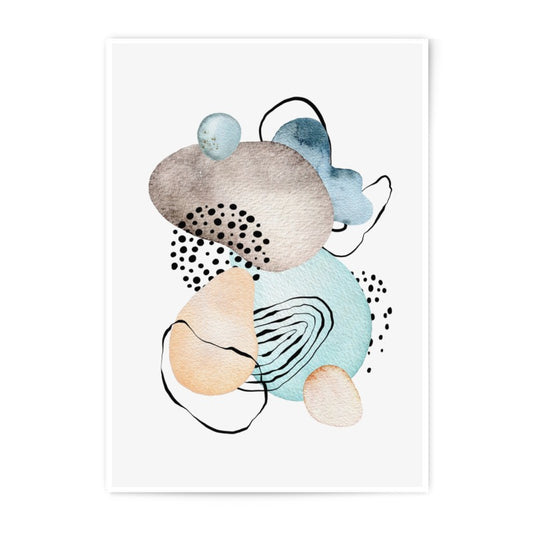Abstract Shapes Photographic Print, Modern Art Print, Watercolor Art, Wall Decor, Home Decor, Minimalist Art, Trendy Art Print - Tawshia