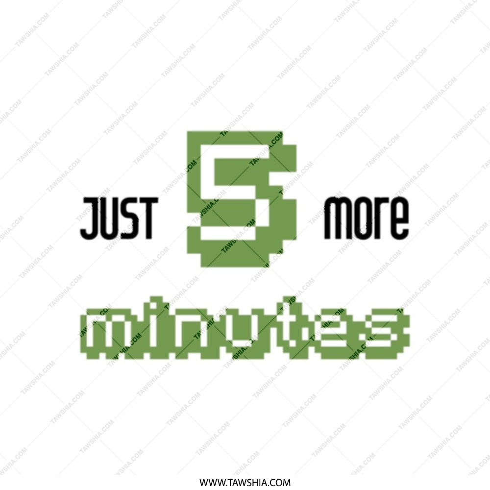 Funny Tote Bag, Just 5 More Minutes, Lazy Slogan Tote, Cute Bag, Gift Bag, Pixel Art Design, Quirky Canvas Bag, Tote Bag for Life - Tawshia