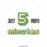 Funny Tote Bag, Just 5 More Minutes, Lazy Slogan Tote, Cute Bag, Gift Bag, Pixel Art Design, Quirky Canvas Bag, Tote Bag for Life - Tawshia