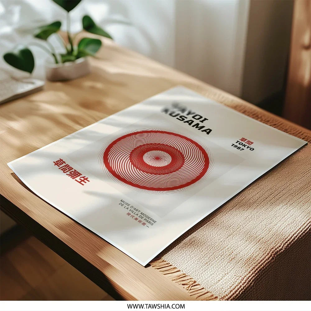 Yayoi Kusama Photographic Print, Tokyo 1987, Minimalist Art, Abstract Circle, Modern Wall Decor, Japanese Art Print, Home Decor - Tawshia