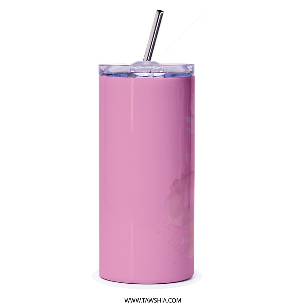 Arabic Mom Tumbler, Mother's Day Gift, Arabic Calligraphy Gift, Pink Marble Tumbler, Unique Mom Gift, Mother Tumbler, Arab Mom Gift - Tawshia