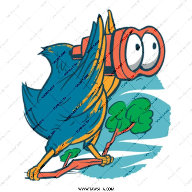 Owl Cartoon Character With Binoculars Graphic product