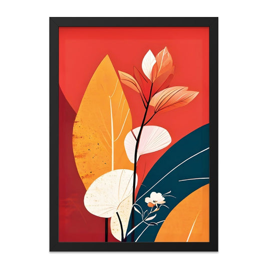 Abstract Floral Wall Art, Botanical Print, Modern Art Poster, Colorful Leaves Artwork, Minimalist Home Decor, Housewarming Gift - Tawshia