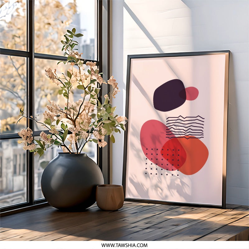 Abstract Shapes Wall Art, Modern Art Print, Contemporary Wall Decor, Geometric Art Print, Minimalist Art, Home Decor - Tawshia