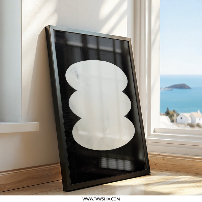 Abstract Shapes Wall Art, Modern Geometric Decor, Black and White Art, Minimalist Art Print, Contemporary Art, Home Decor Art - Tawshia
