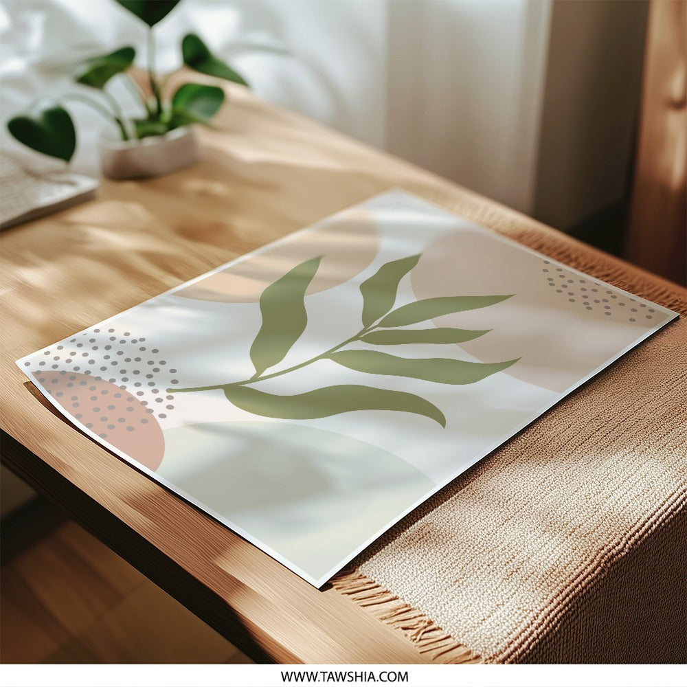 Abstract Leaf Art Photographic Print, Botanical Wall Decor, Modern Home Art Print, Neutral Color Plant Art, Leaf Illustration - Tawshia