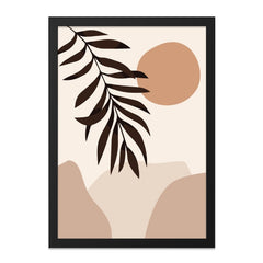 Boho Wall Art, Abstract Print, Botanical Wall Decor, Palm Leaf Art, Minimalist Home Decor, Neutral Tones Wall Art - Tawshia