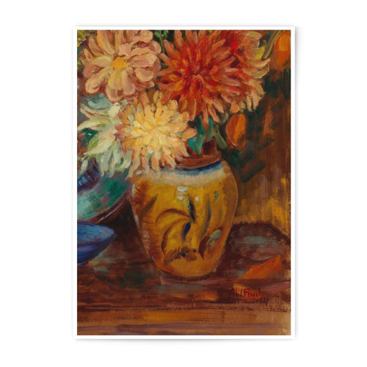 Floral Still Life Photographic Print, Flower Bouquet Art Print, Antique Vase Home Decor, Impressionist Style Wall Art, Fine Art Print - Tawshia