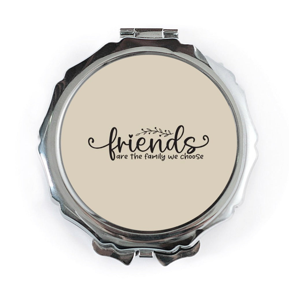 Friends Pocket Mirror, Friends Are Family Compact Mirror, Best Friend Gift, Friendship Gift for Her, Travel Mirror, Purse Mirror - Tawshia