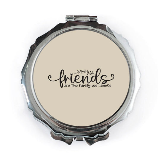 Friends Pocket Mirror, Friends Are Family Compact Mirror, Best Friend Gift, Friendship Gift for Her, Travel Mirror, Purse Mirror - Tawshia