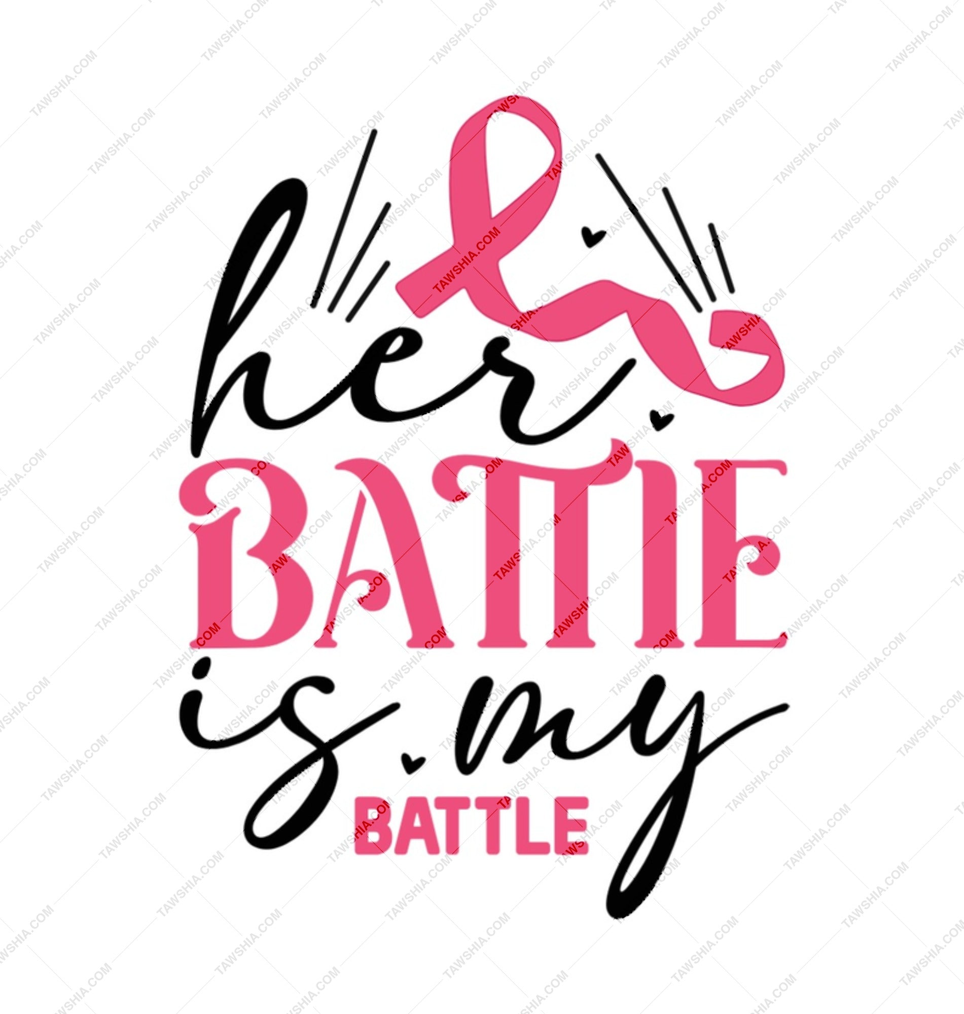 Her Battle Is My Battle Mug, Breast Cancer Awareness Gift, Support Mug, Warrior Mug, Gift for Survivor, Cancer Fighter Mug - Tawshia