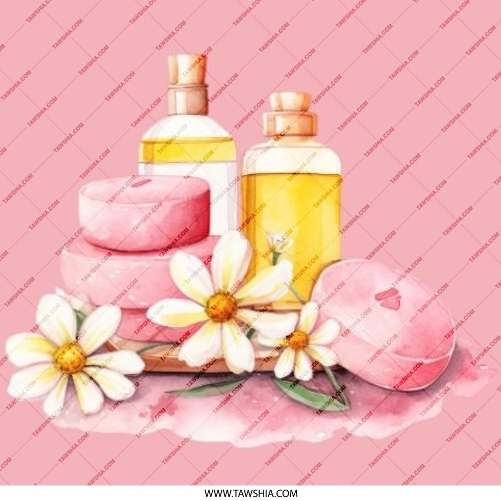 Spa Day Pinback Button, Skincare Soap, Lotion and Daisy Flower Button, Cute Button Pin, Trendy Buttons, Gift for Her, Pink Button Badge - Tawshia