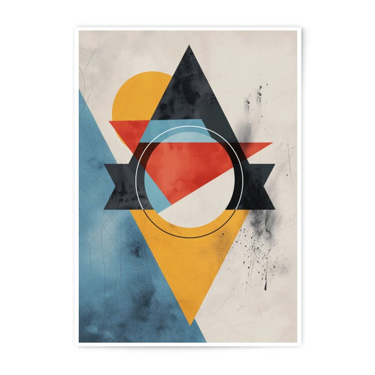 Abstract Geometric Photographic Print, Colorful Shapes Art, Triangle Circle Wall Decor, Modern Art Print, Home Office Decor - Tawshia