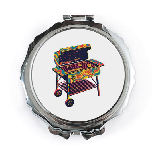 Grill Pocket Mirror, BBQ Pocket Mirror, Colorful Grill Art, Summer Cookout Gift, Food Lover Mirror, Novelty Pocket Mirror, Cute Pocket - Tawshia