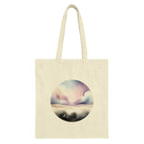 Watercolor Sky Tote Bag, Celestial Landscape Tote, Aesthetic Art Bag, Circular Design Tote, Unique Shopping Bag, Versatile Tote - Tawshia