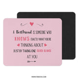 Best Friend Mouse Pad, Gift for Friend, Friendship Quote Mousepad, Pink Mousepad, Cute Mouse Pad, Desk Decor, Friend Gift Idea - Tawshia