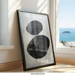 Abstract Stones Wall Art, Modern Art Print, Minimalist Art, Black and White Decor, Home Decor, Wall Decor, Framed Art, Housewarming Gift - Tawshia