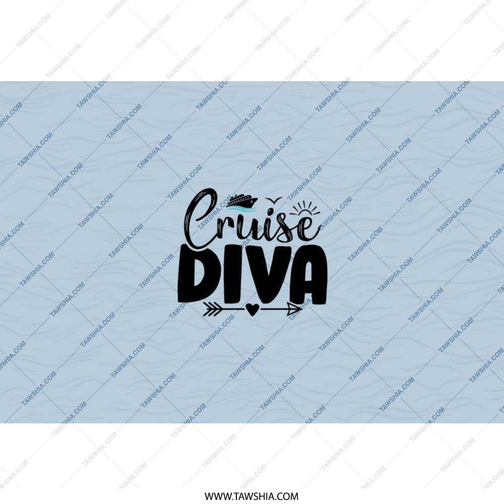 Cruise Diva Tumbler, Vacation Tumbler, Cruise Lover Gift, Gift for Her, Fun Tumbler, Gift for Cruise, Cruising Queen Tumbler - Tawshia