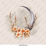 Floral Crescent Moon Mirror, Compact Mirror for Makeup, Aesthetic Mirror, Travel Mirror, Unique Gift Idea - Tawshia