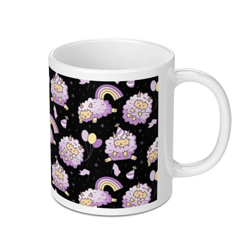 Adorable Sheep and Rainbow Design Mug product type