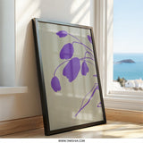 Purple Floral Wall Art, Botanical Art Print, Abstract Flower Decor, Trendy Home Decor, Modern Wall Art, Purple Flower Painting - Tawshia