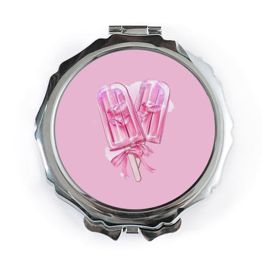 Pink Popsicle Pocket Mirror, Cute Compact Mirror, Travel Mirror, Makeup Mirror, Gift for Her, Sweet Treat Mirror, Y2K Aesthetic Mirror - Tawshia