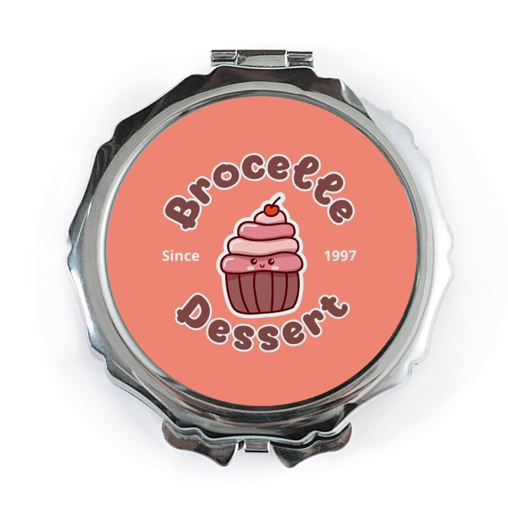 Cupcake Pocket Mirror, Dessert Lover Gift, Brocette Dessert Pocket Mirror, Cute Food Mirror, Makeup Mirror, Kawaii Pocket Mirror - Tawshia