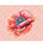 Elegant Floral Design with Pearls Art Print product