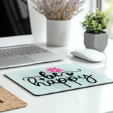 Be Happy Floral Quote Mouse Pad Office Desk Product