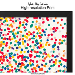 Colorful Confetti Wall Art, Fun Bright Dots Print, Modern Abstract Decor, Playful Celebration Art, Festive Home Accent - Tawshia
