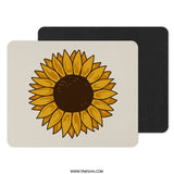 Sunflower Mouse Pad, Floral Desk Decor, Cute Office Accessory, Botanical Computer Mat, Sunflower Lover Gift, Aesthetic Workspace - Tawshia