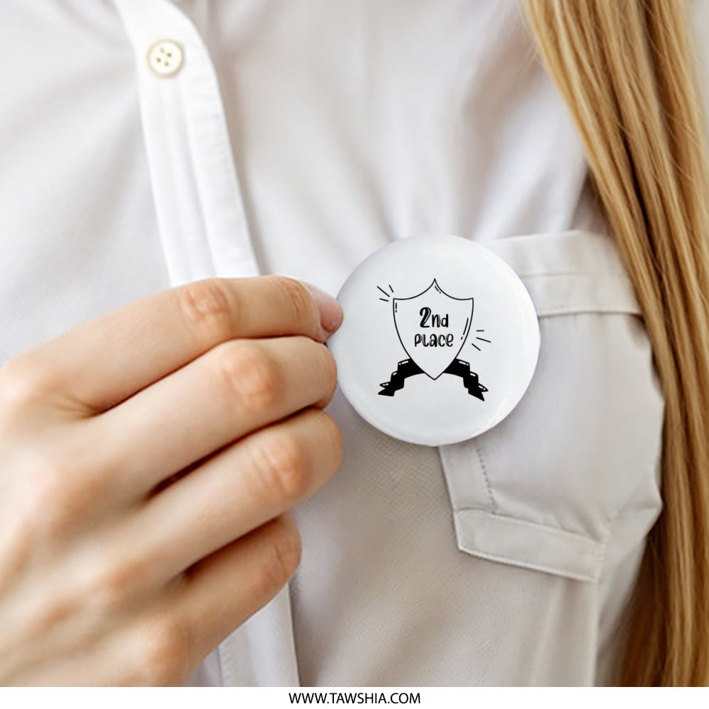 2nd Place Pinback Button, Achievement Award, Competition Prize, Second Place Winner Button, Recognition Gift, Achievement Button - Tawshia